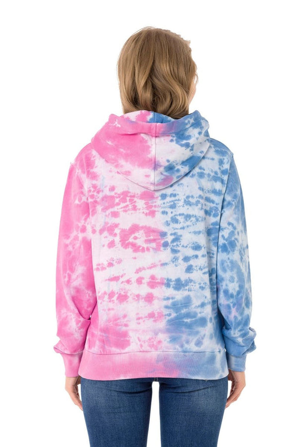 Cipo & Baxx WL341 Hooded Blue And Pink Sweatshirt BLUEPINK