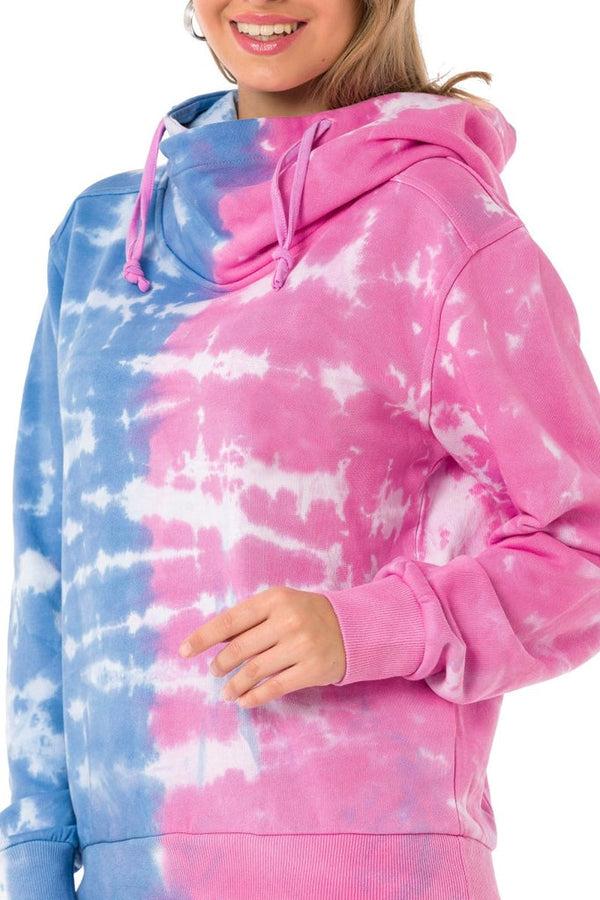 Cipo & Baxx WL341 Hooded Blue And Pink Sweatshirt BLUEPINK