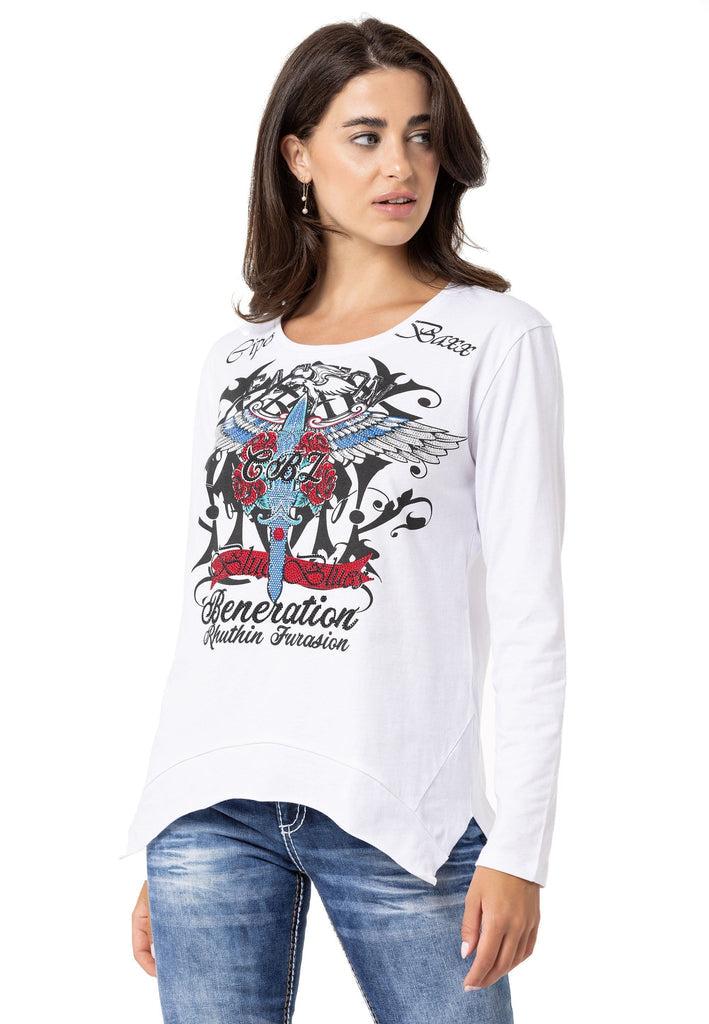 cipo & baxx WL354 Sweatshirt with Collar Detail BLACK