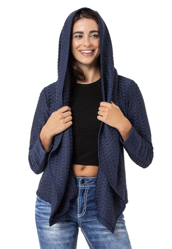 Cipo & Baxx WL360 Women's Silver Detailed Sweatshirt BLACK