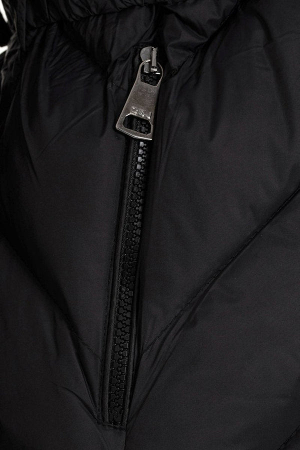 Cipo & Baxx WM133 Women's Puffer Coat With Text Stripes BLACK