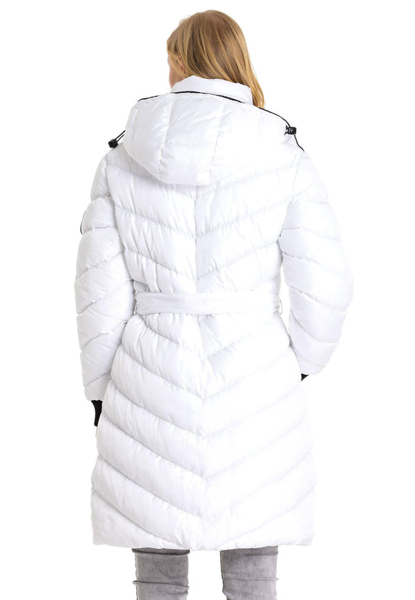 Cipo & Baxx WM135 Women's Coat With Removable Hood BEIGE
