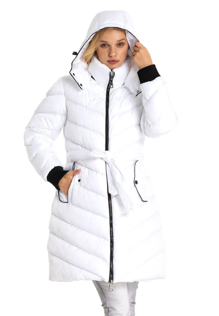 cipo & baxx WM135 Women's Coat with Removable Hood BEIGE