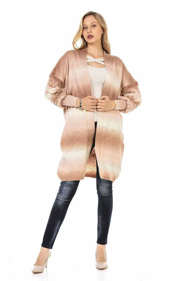 Cipo & Baxx WP221 Oversize Balloon Sleeve Women's Cardigan POWDER