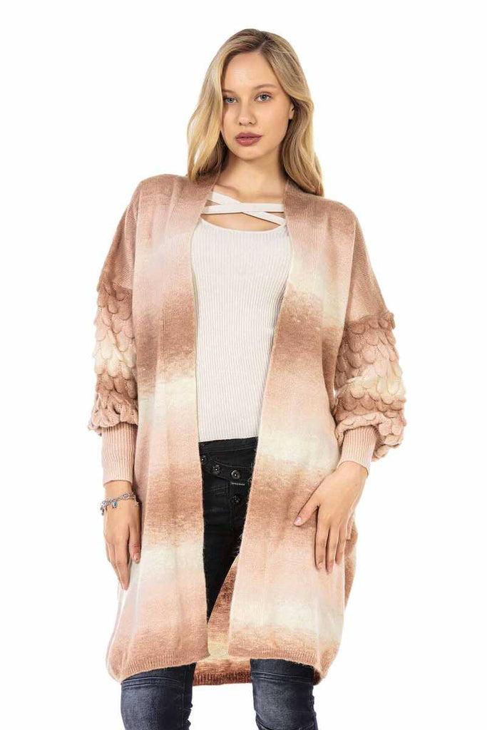 cipo & baxx WP221 Oversize Balloon Sleeve Women's Cardigan POWDER