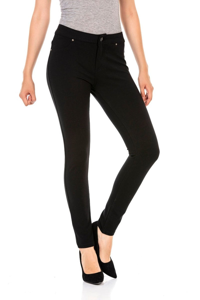 cipo & baxx WR143 Black Lycra Leggings Trousers BLACK