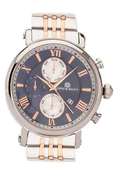 Cipo & Baxx WZ103 Steel Strap Women's Watch NAVY-GOLD