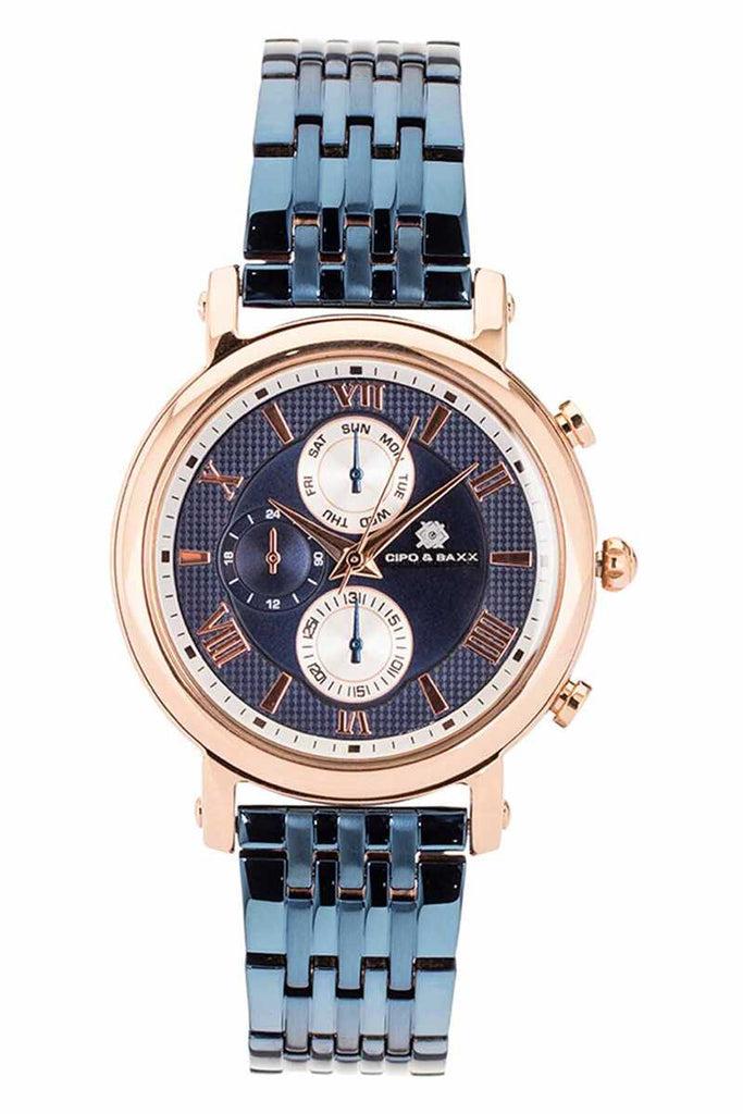 cipo & baxx WZ103 Steel Strap Women's Watch NAVY-GOLD