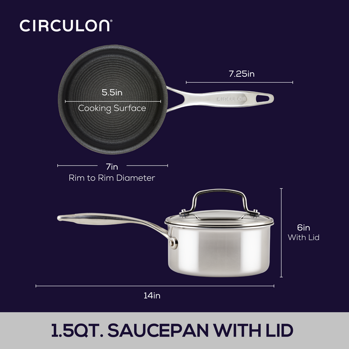 Circulon 1.5-Quart ScratchDefense™ C1 Nonstick Sauce Pan With Lid