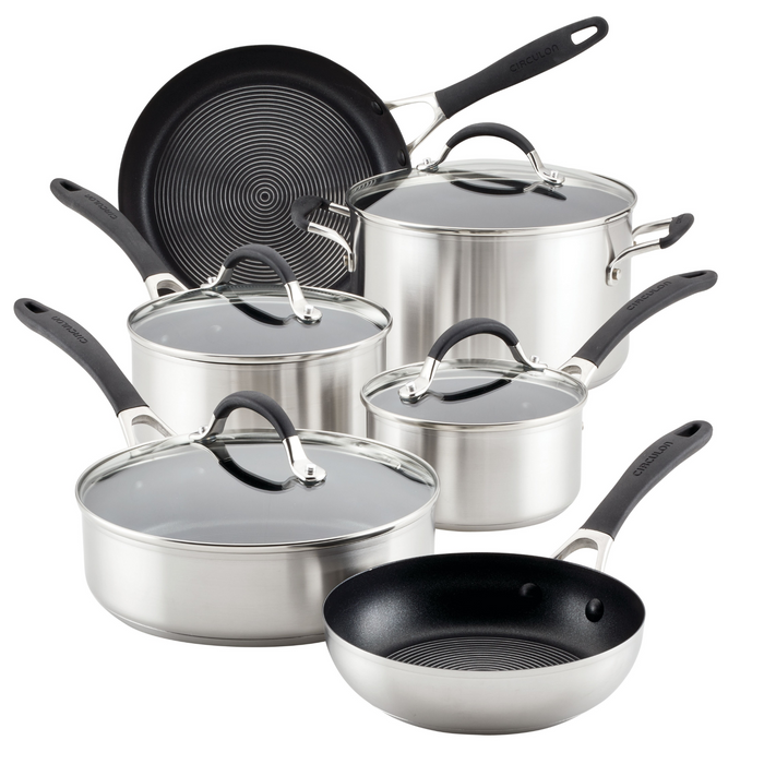circulon 10-piece Hybrid Stainless Steel Cookware Set