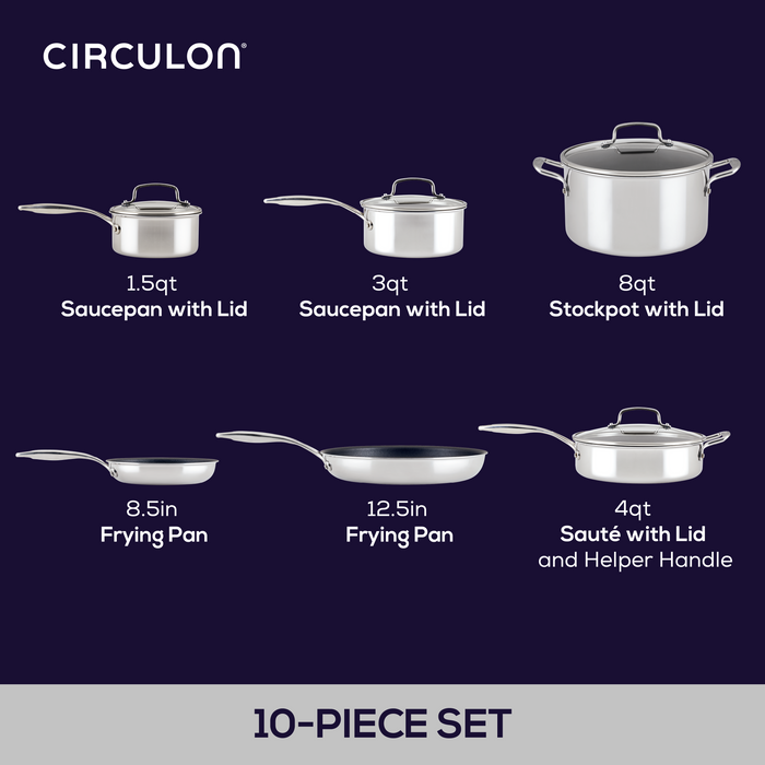 Circulon 10-Piece ScratchDefense™ Clad Nonstick Cookware Set