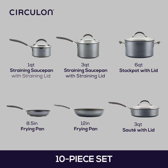 circulon 10-Piece ScratchDefense™ Nonstick Cookware Set
