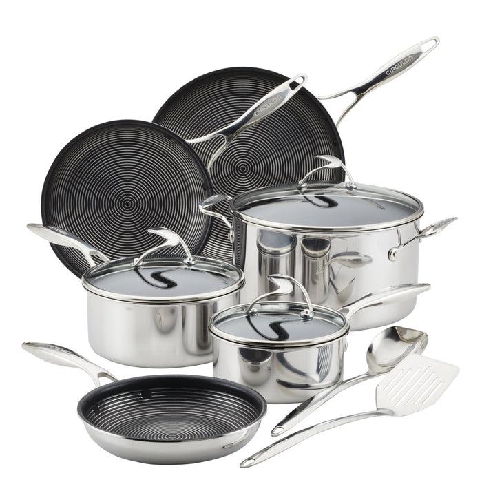 circulon 11-Piece Clad Stainless Steel and Hybrid Nonstick Cookware Set