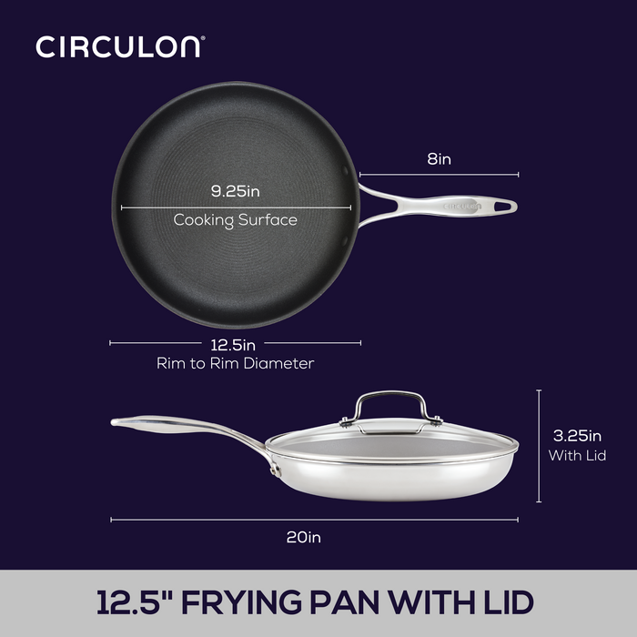 Circulon 12.5-Inch ScratchDefense™ C1 Nonstick Frying Pan With Lid