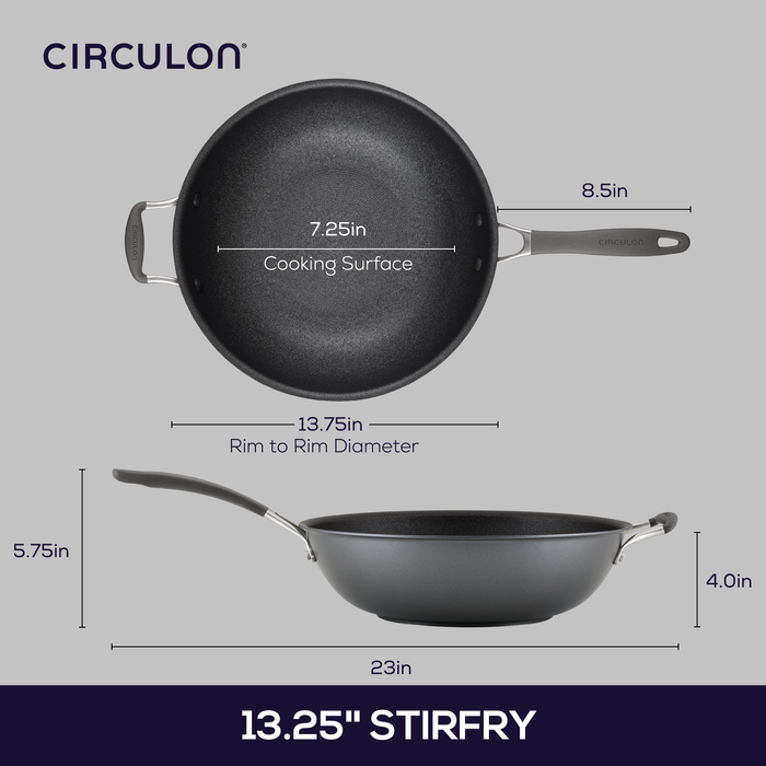 Circulon 13-Inch A1 ScratchDefense™ Nonstick StirFry With Helper Handle