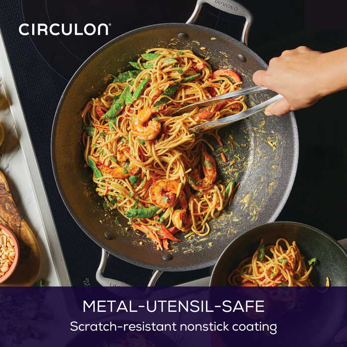 Circulon 14-Inch A1 ScratchDefense™ Nonstick Wok With Lid