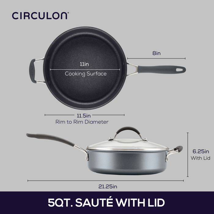 Circulon 5-Quart A1 ScratchDefense™ Nonstick Saute Pan With Lid
