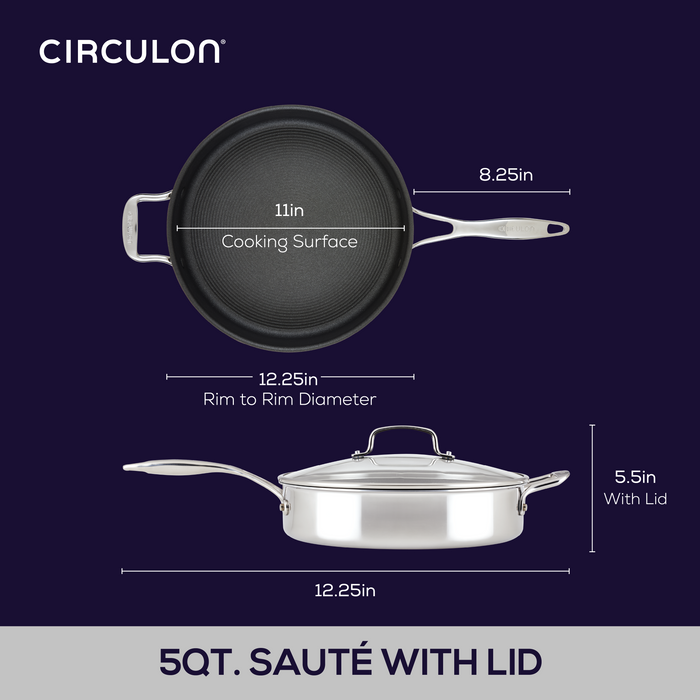 Circulon 5-Quart ScratchDefense™ C1 Nonstick Sauté Pan With Lid And Helper Handle
