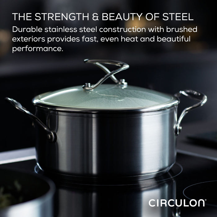 Circulon 8" & 10.25" Hybrid Stainless Steel Open Frying Pans