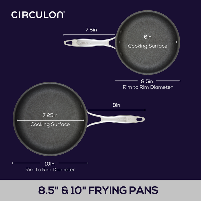 Circulon 8.5-Inch And 10-Inch ScratchDefense™ C1 Nonstick Clad Frying Pan Set