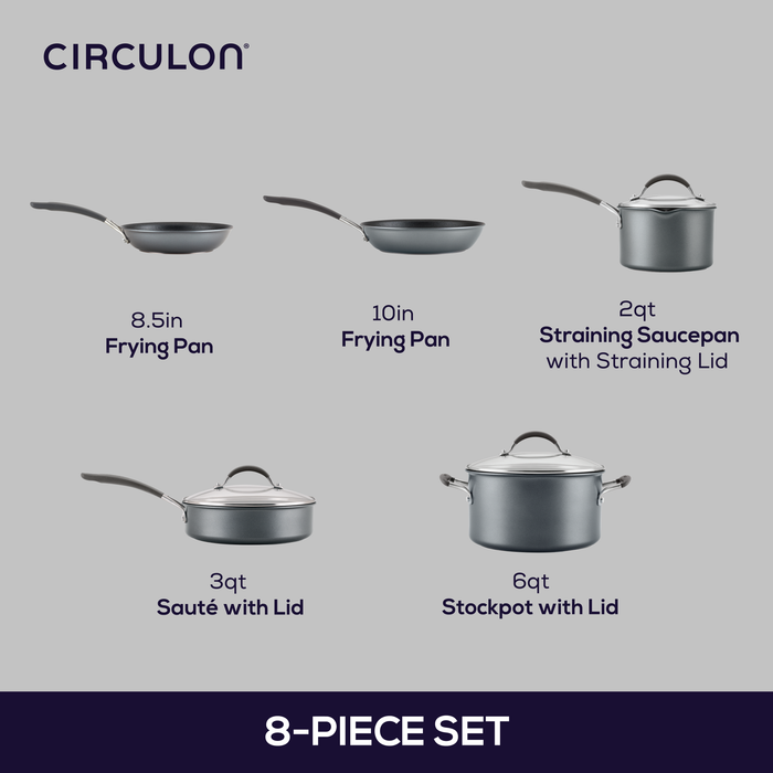 Circulon 8-Piece A1 ScratchDefense™ Nonstick Cookware Set