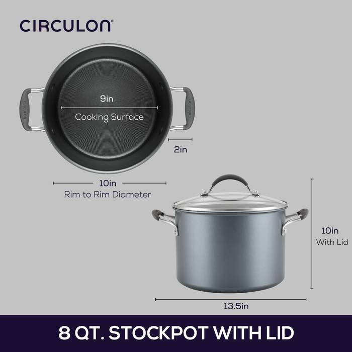 Circulon 8-Quart Pot ScratchDefense™ Nonstick Stockpot With Lid