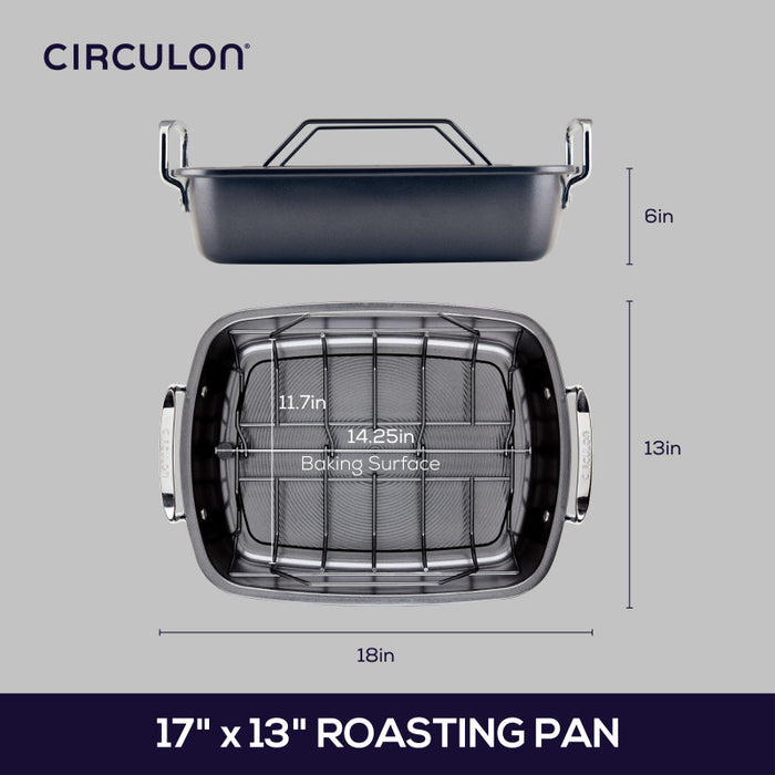 Circulon Roasting Pan: Nonstick Roaster Pan With Easy Serve Rack