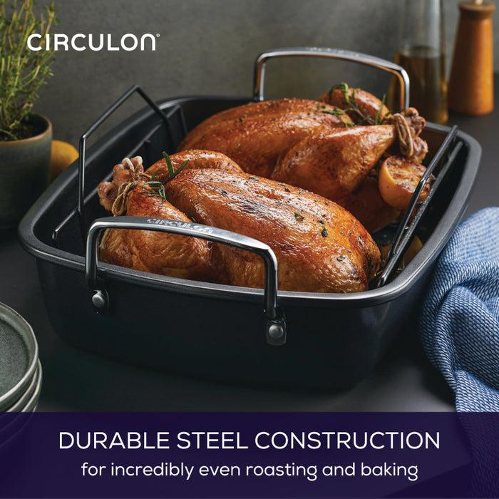 Circulon Roasting Pan: Nonstick Roaster Pan With Easy Serve Rack