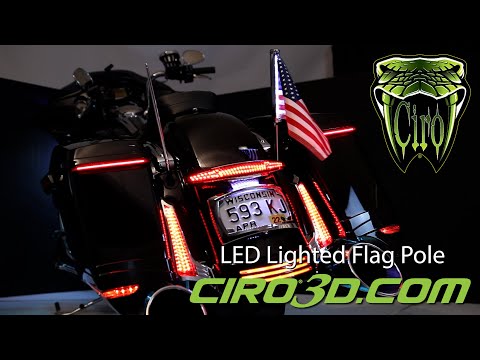 Ciro LED Lighted Flag Pole With American Flag
