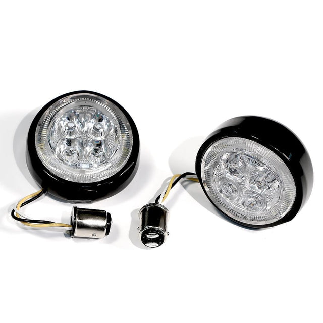 ciro Fang® White Halo Front Signal Light Inserts With Bezel (Dual Circuit)