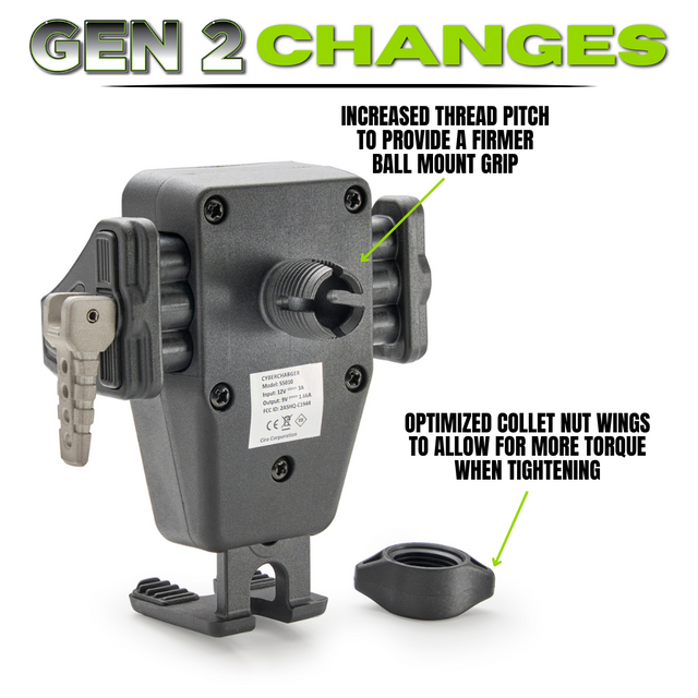 ciro GEN 2 Cybercharger® Phone Holder with Aluminum Clamp Mount