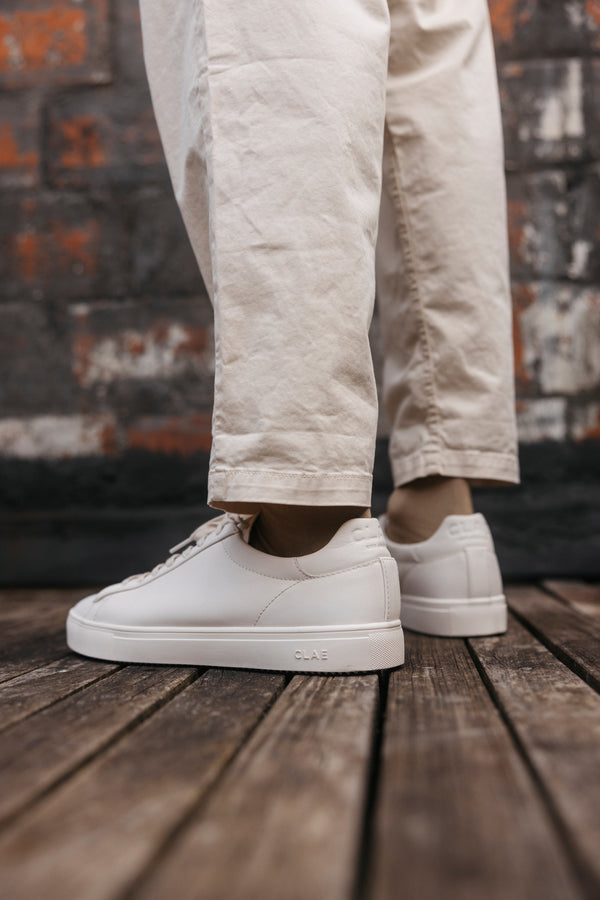 Clae BRADLEY ESSENTIALS Triple Off-White Leather