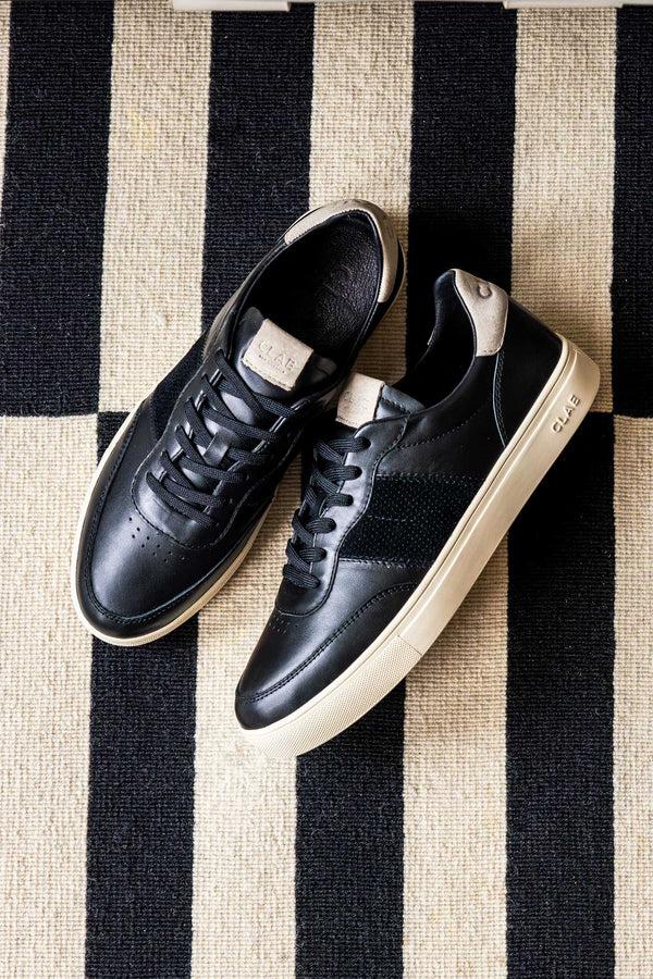 Clae DAVIS Black Leather Cashmere