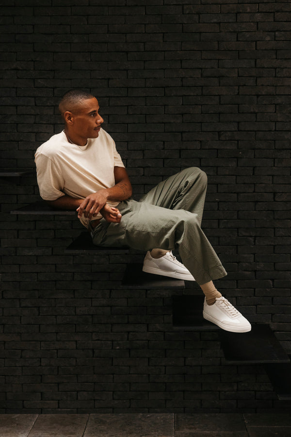 Clae DEANE Triple Off-White Leather