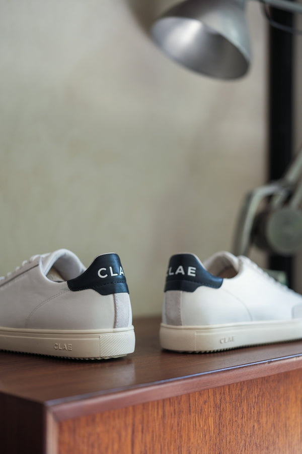 Clae DEANE White Leather Navy