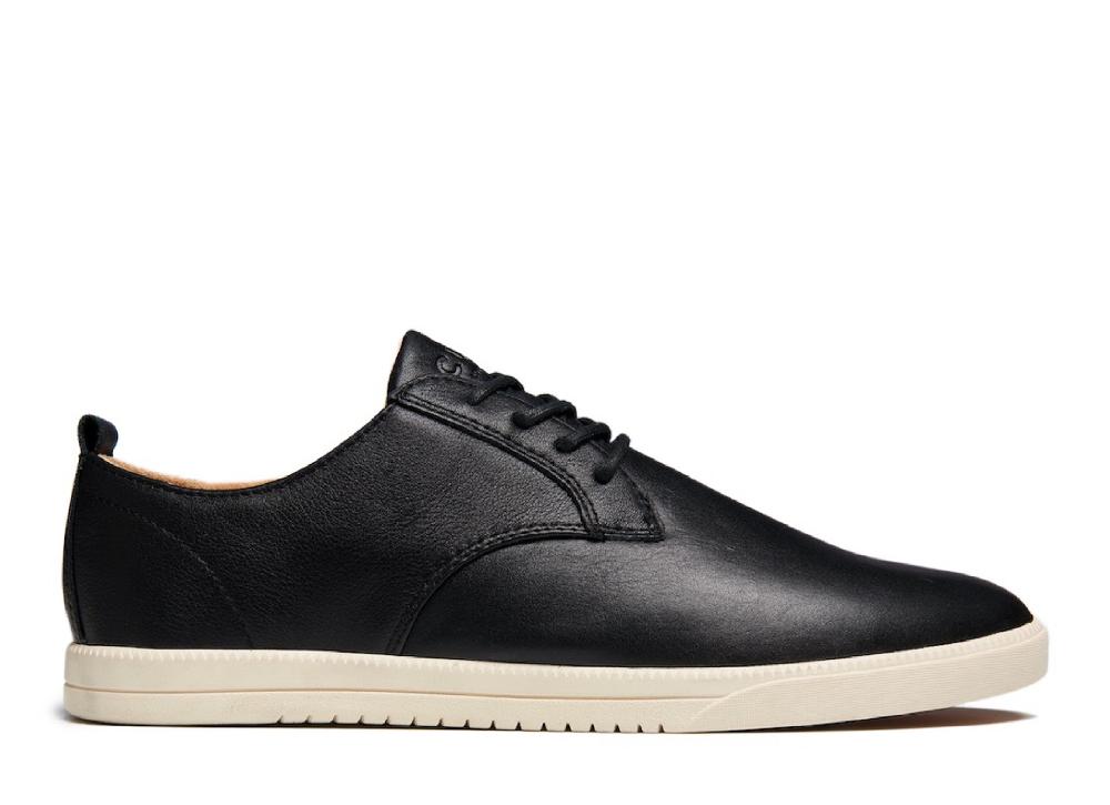 clae ELLINGTON Black Milled Tumbled Leather
