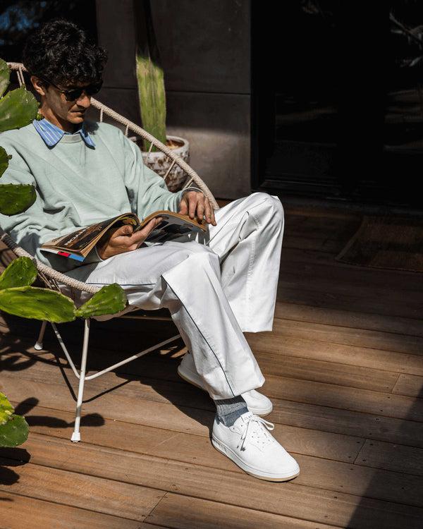Clae MALONE KNIT White Cactus Blue Shadow