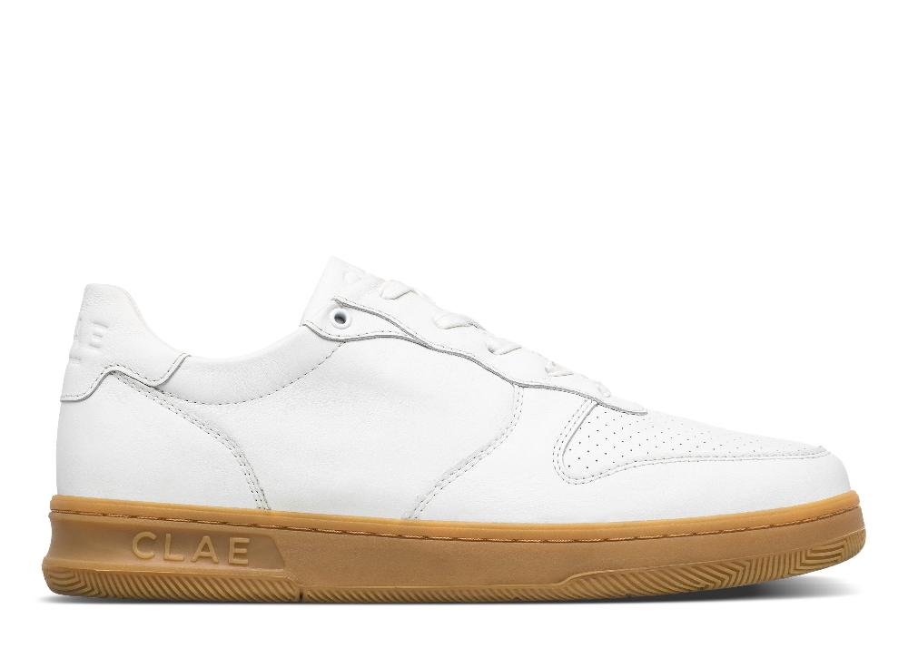 clae MALONE White Leather Light Gum