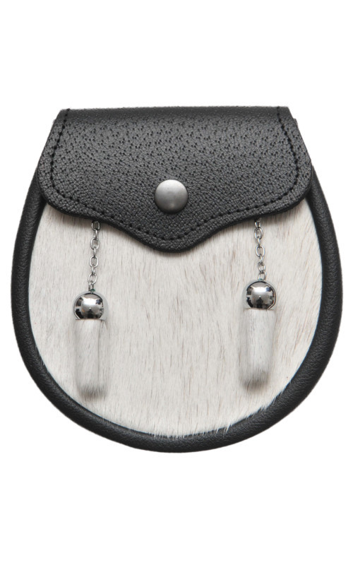 clan Boy's Semi‑Dress Sporran with Chrome Ball Tassels