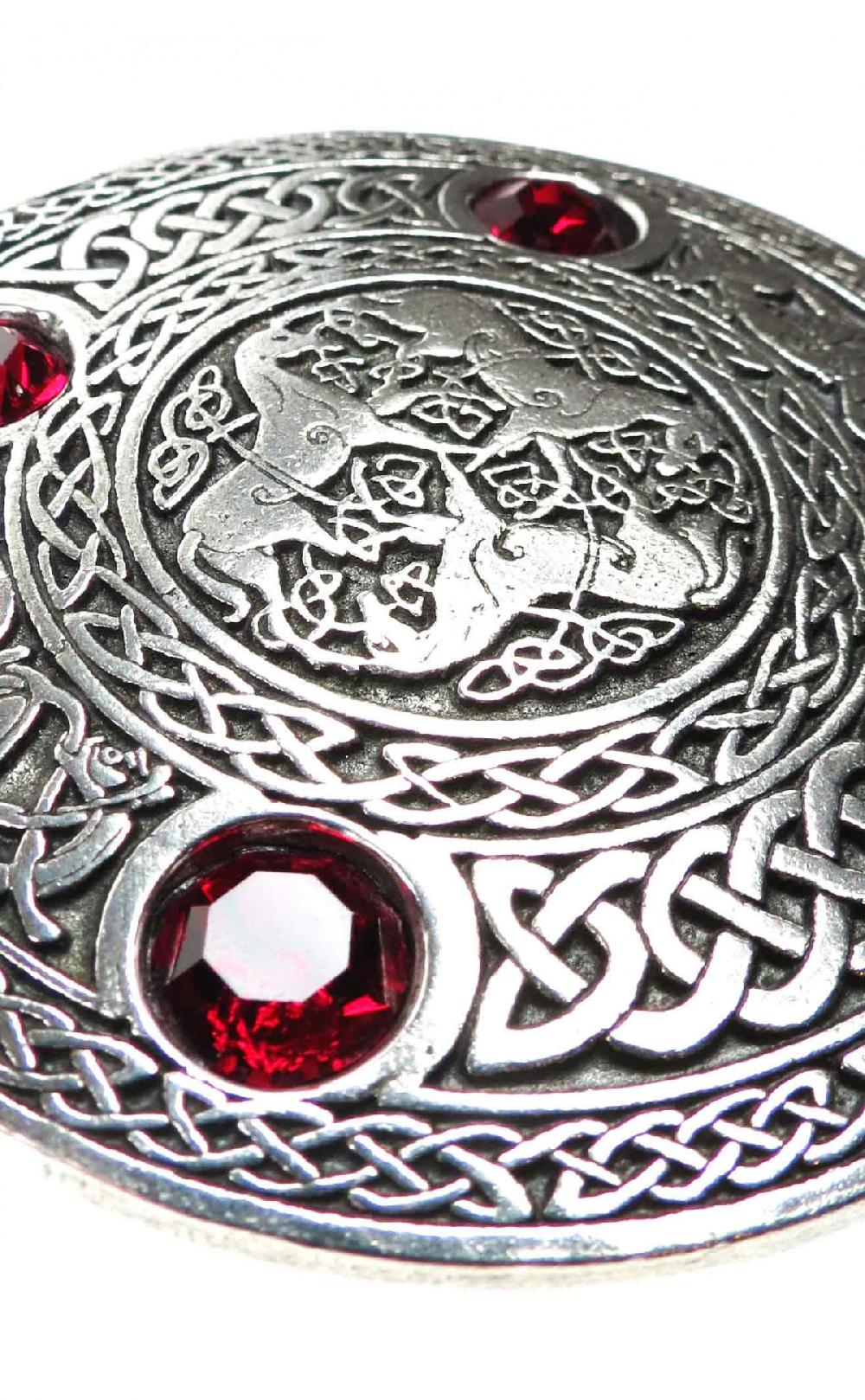 Clan 4 Stone Plaid Brooch