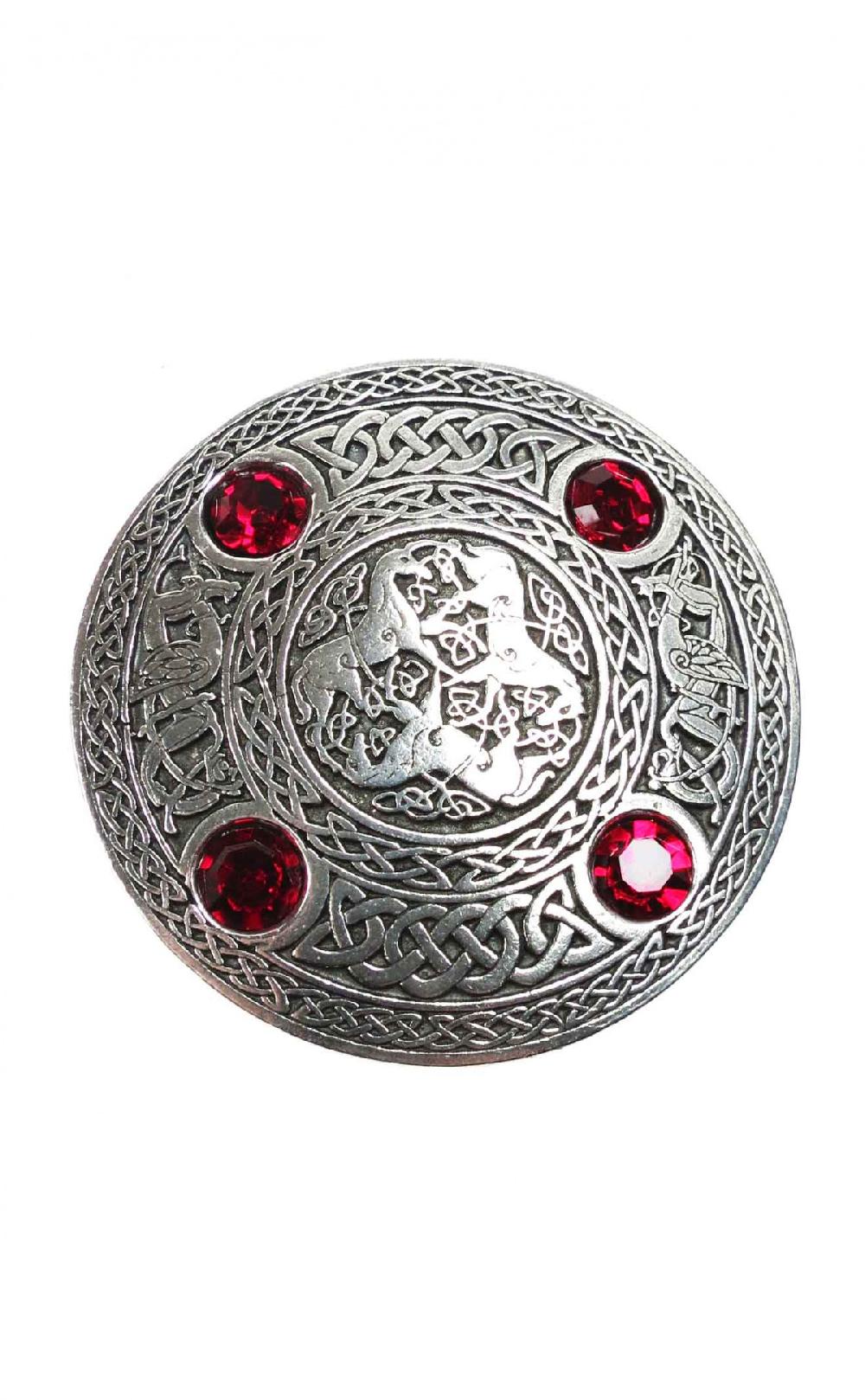 clan 4 Stone Plaid Brooch