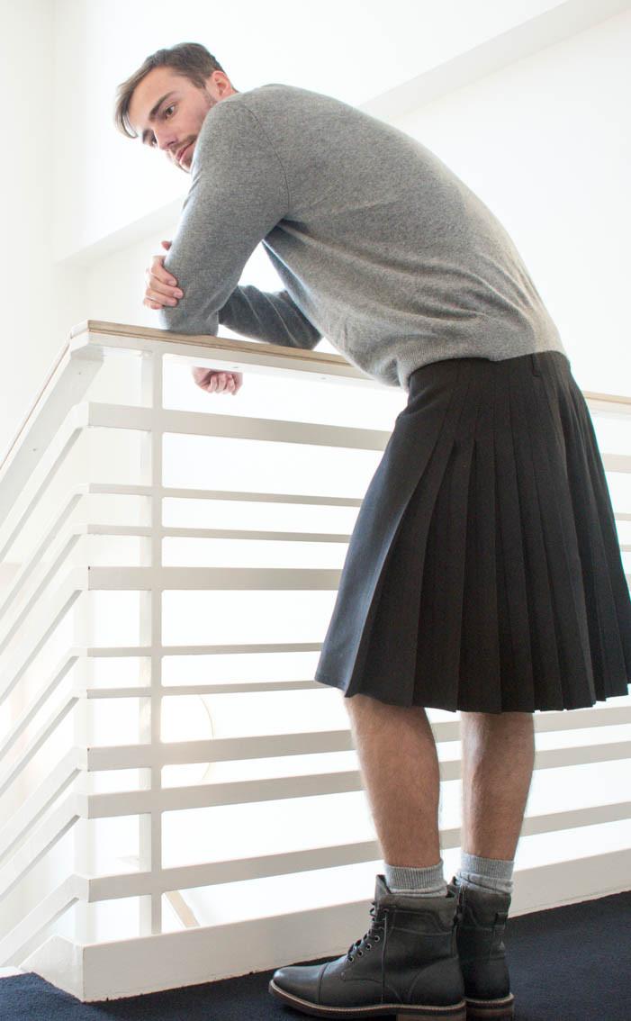 clan Black Wool Casual Kilt