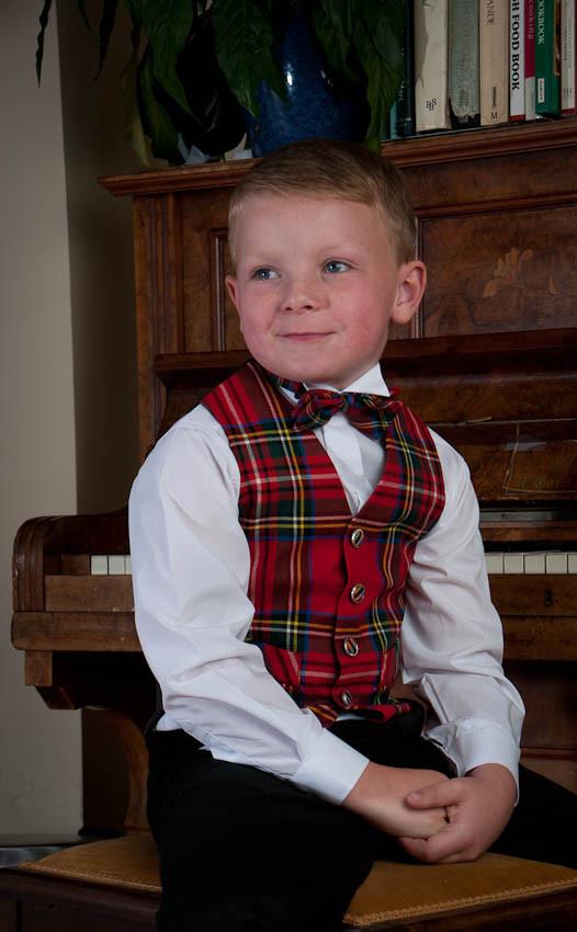 Clan Boy's Tartan Wing Collar Bow Tie