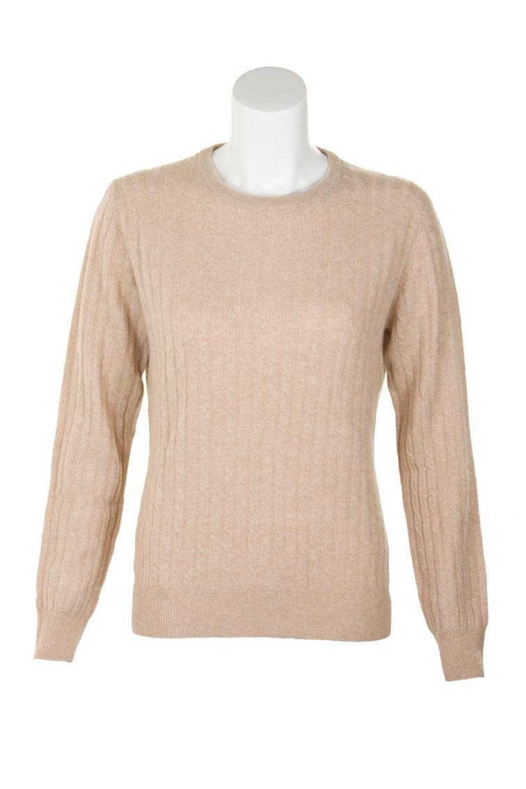 clan Cashmere Cable Crew Neck Sweater