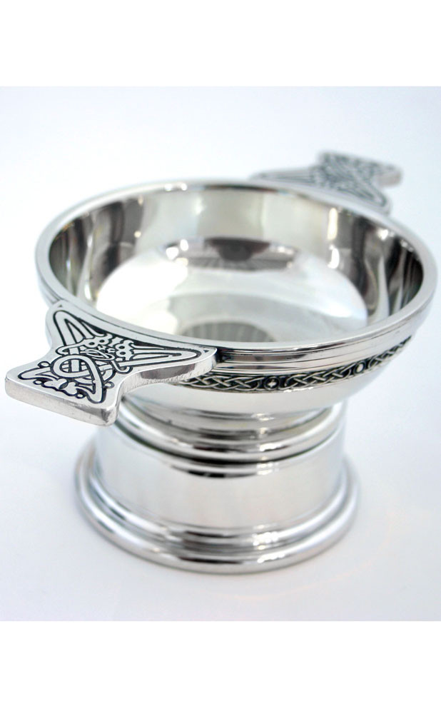 clan Celtic Banded Pewter Quaich
