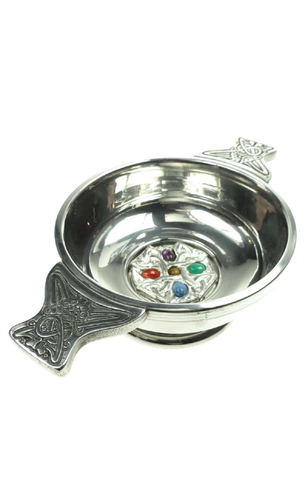 clan Celtic Gemset Quaich