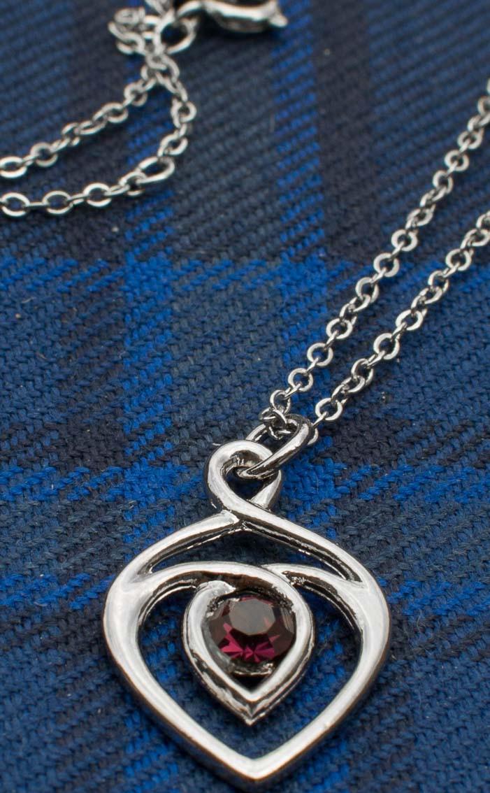 Clan Celtic Heart Jewelled Pendant