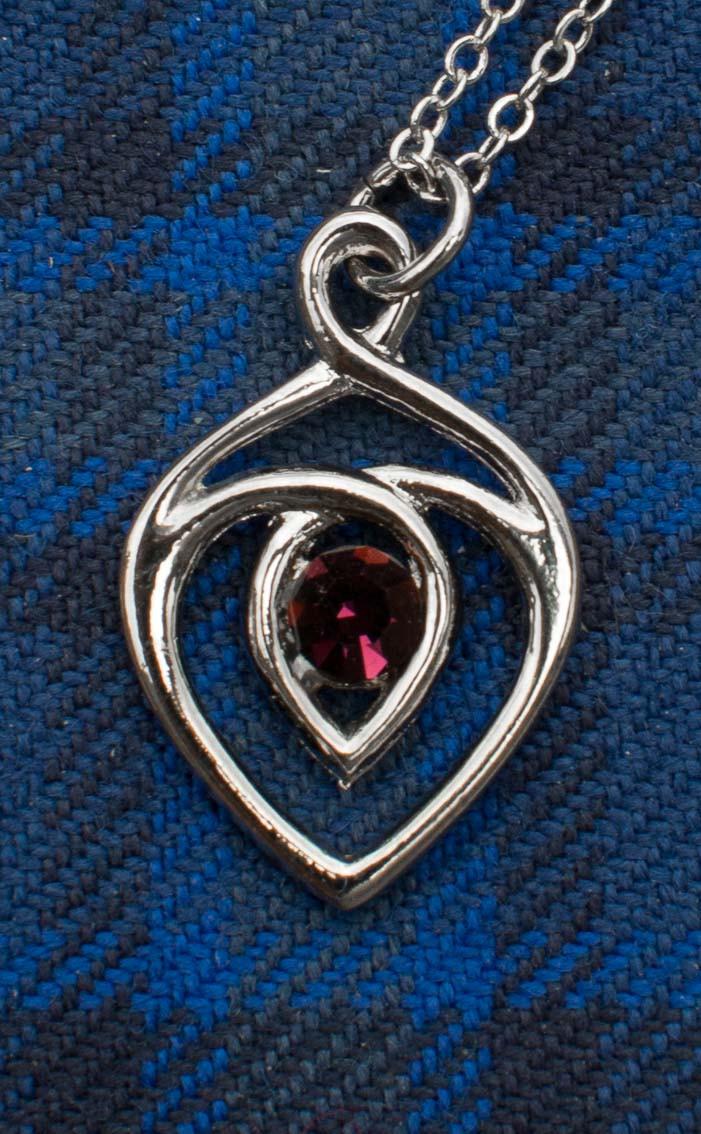 clan Celtic Heart Jewelled Pendant