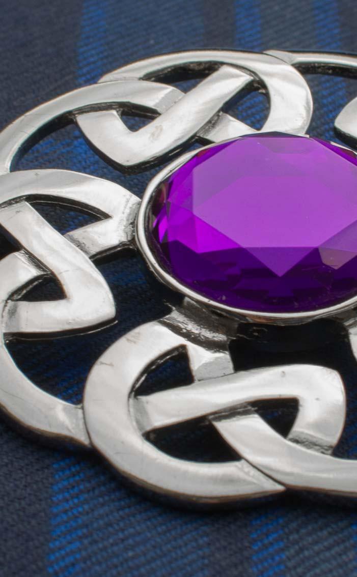 Clan Celtic Interlace Plaid Brooch