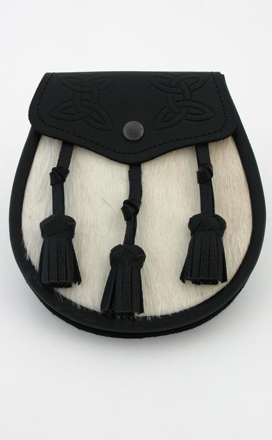 clan Celtic Tooled Semi Dress Black Sporran
